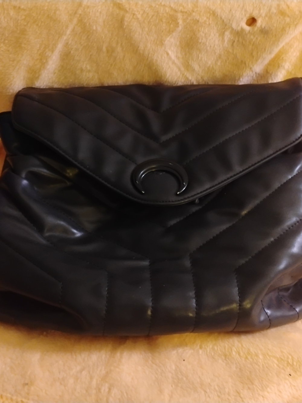 KIHLIST Black Quilted Mini Backpack - Black Vegan Leather.
